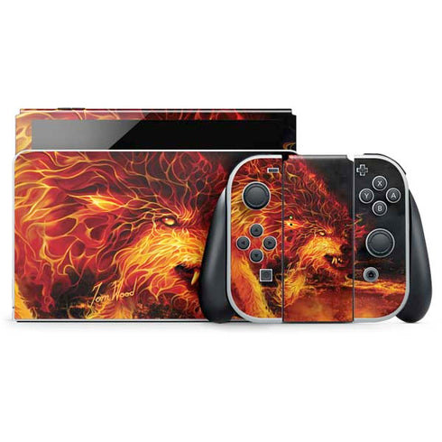 Tom Wood Fire Stalker Wolf Nintendo Switch OLED (2021) Skin