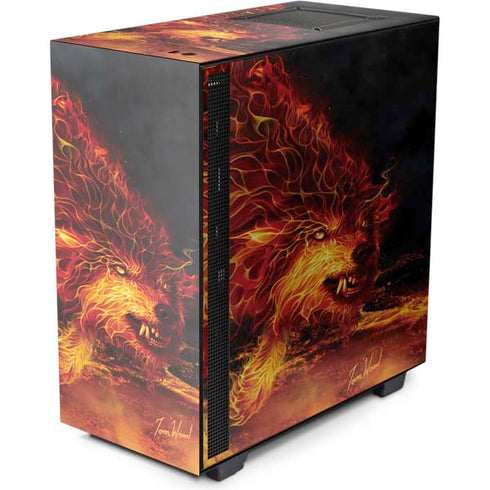 Tom Wood Fire Stalker Wolf NZXT H510 Compact ATX Mid-Tower Case Skin