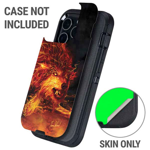 Fire Stalker Wolf by Tom Wood Otterbox Defender iPhone Skin