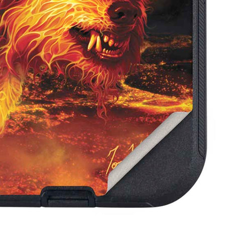 Fire Stalker Wolf by Tom Wood Otterbox Defender iPhone Skin