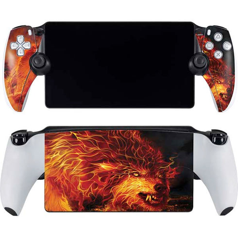 Fire Stalker Wolf by Tom Wood PlayStation Portal Remote Player Skin