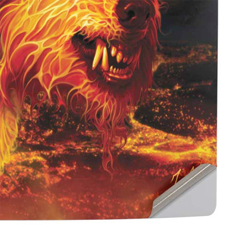 Fire Stalker Wolf by Tom Wood PS5 Slim Disk Console Skin
