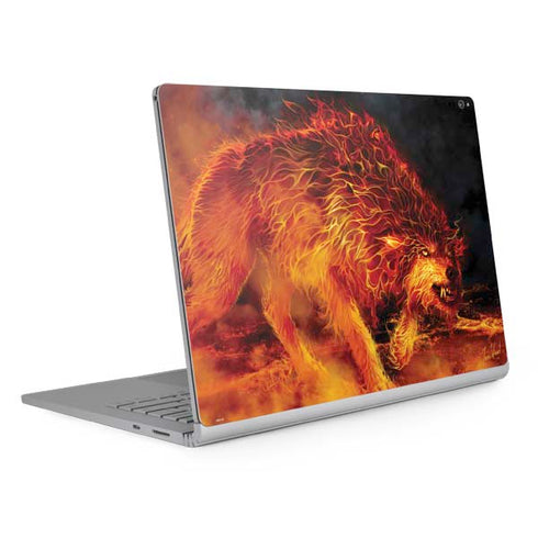 Tom Wood Fire Stalker Wolf Surface Book 2 15in Skin