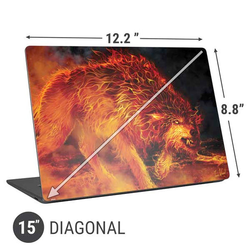 Tom Wood Fire Stalker Wolf Universal Laptop 15in (12.2 x 8.8in) Skin