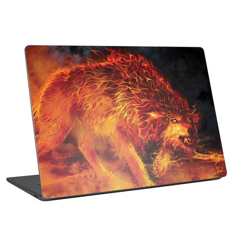 Tom Wood Fire Stalker Wolf Universal Laptop 16.6in (13.4 x 9.7in) Skin