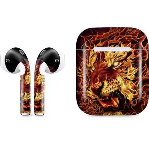 Tom Wood Fire Tiger Apple AirPods Skin