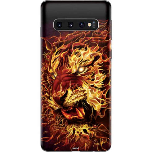 Tom Wood Fire Tiger Galaxy S10 Skin