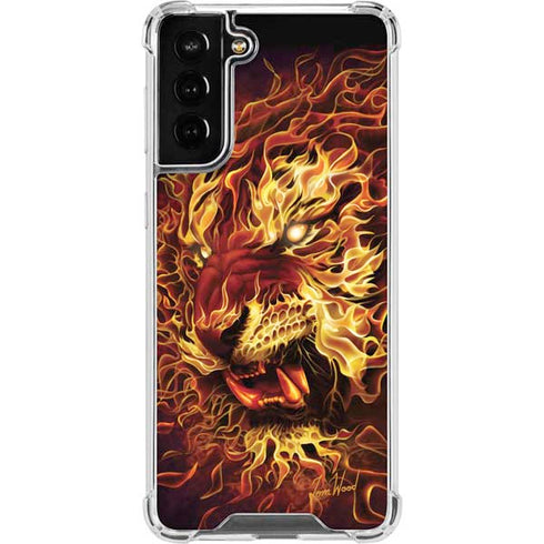 Tom Wood Fire Tiger Galaxy S21 FE Clear Case