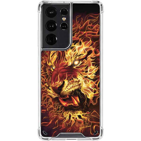 Tom Wood Fire Tiger Galaxy S21 Ultra 5G Clear Case