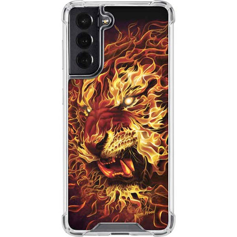 Tom Wood Fire Tiger Galaxy S22 Clear Case