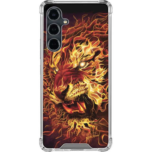 Fire Tiger by Tom Wood Galaxy S23 FE Clear Case