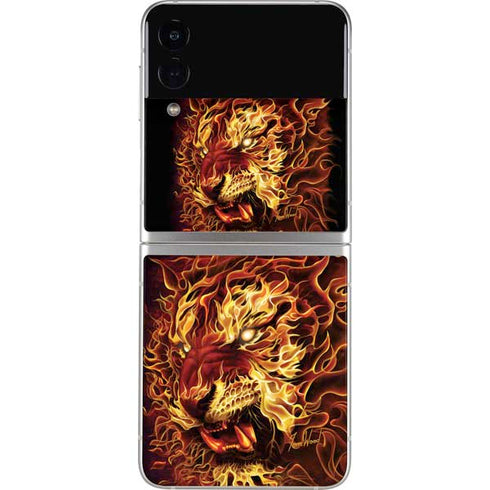 Tom Wood Fire Tiger Galaxy Z Flip4 5G Skin