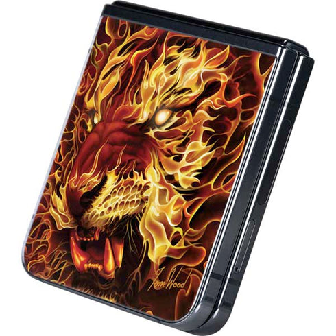 Fire Tiger by Tom Wood Galaxy Z Flip5 5G Skin