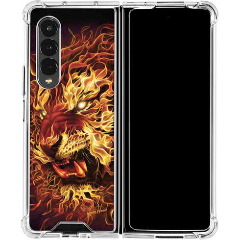 Tom Wood Fire Tiger Galaxy Z Fold4 5G Clear Case