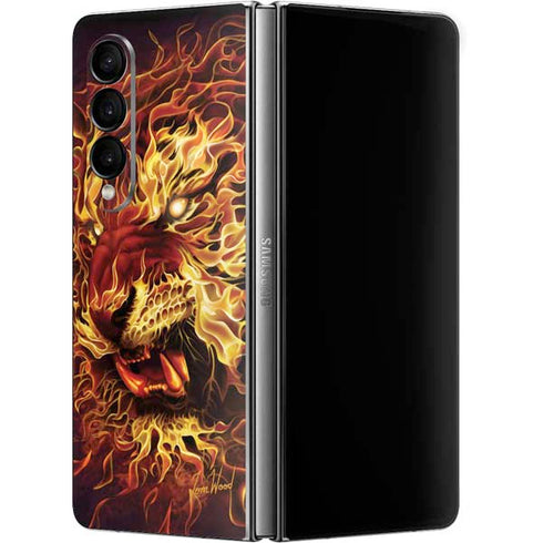 Tom Wood Fire Tiger Galaxy Z Fold4 5G Skin