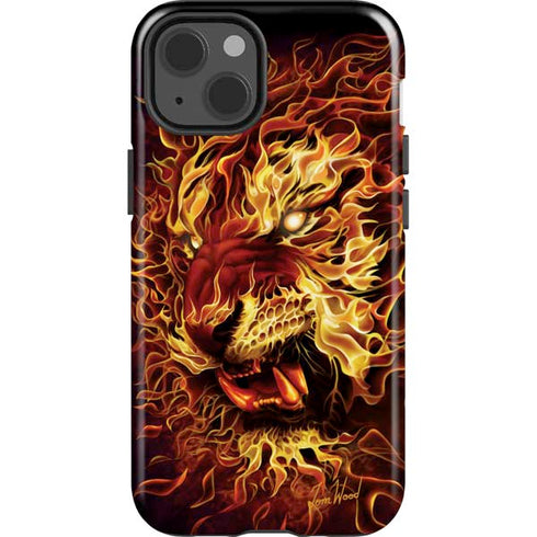 Fire Tiger by Tom Wood iPhone 15 Impact Case