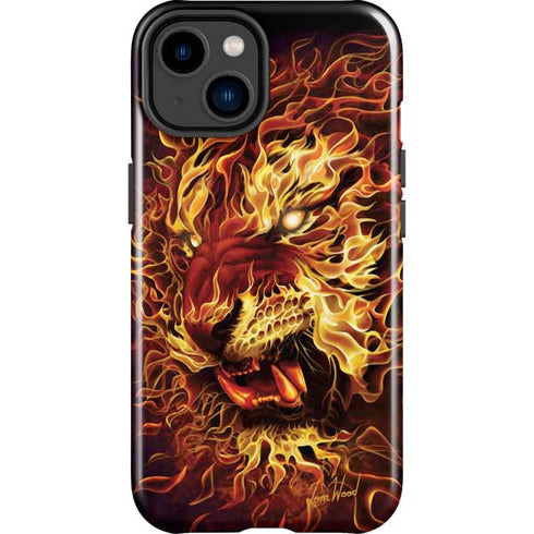 Tom Wood Fire Tiger iPhone 14 Plus Impact Case
