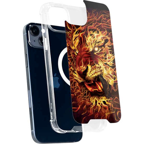 Tom Wood Fire Tiger iPhone 14 Plus MagSafe Case