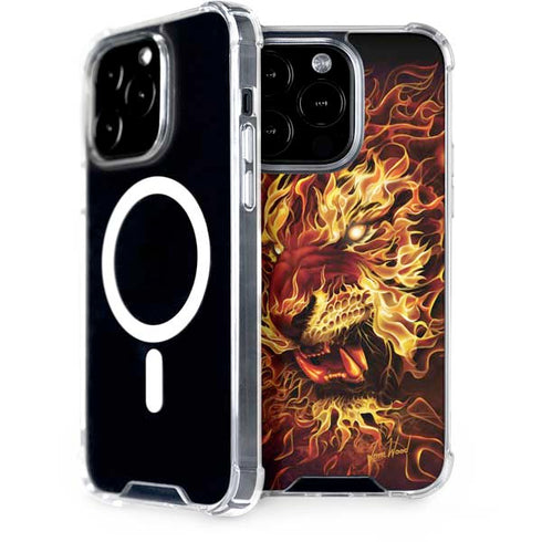 Fire Tiger by Tom Wood iPhone 15 Pro MagSafe Case
