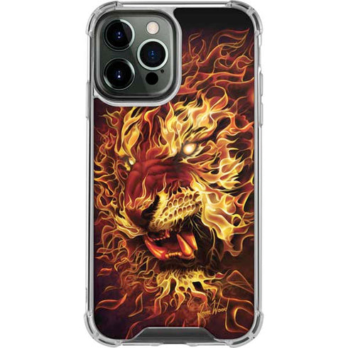 Fire Tiger by Tom Wood iPhone 15 Pro Max Clear Case