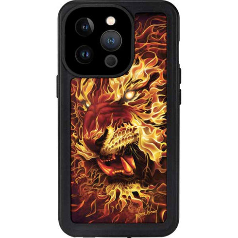 Tom Wood Fire Tiger iPhone 14 Pro Waterproof Case