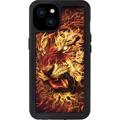 Fire Tiger by Tom Wood iPhone 15 Plus Waterproof Case