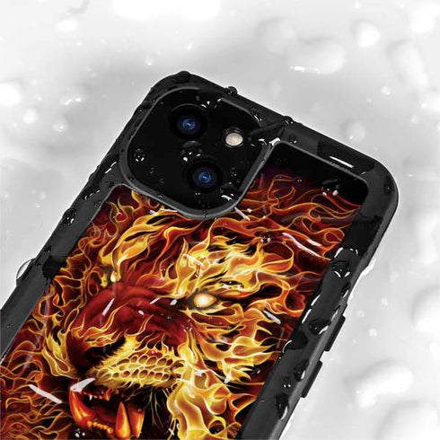 Fire Tiger by Tom Wood iPhone 15 Plus Waterproof Case