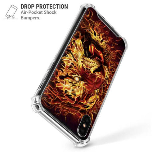 Fire Tiger by Tom Wood iPhone XS Max Clear Case