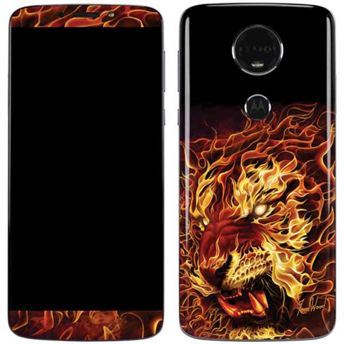 Tom Wood Fire Tiger Moto E5 Plus Skin