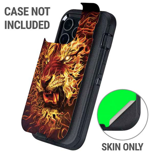 Fire Tiger by Tom Wood Otterbox Defender iPhone Skin