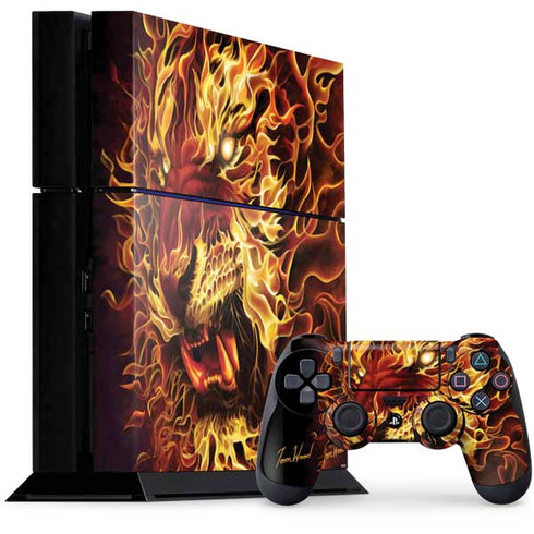 Tom Wood Fire Tiger PS4 Console and Controller Bundle Skin