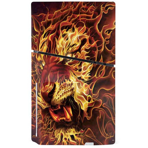 Fire Tiger by Tom Wood PS5 Slim Disk Console Skin