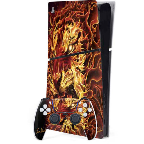 Fire Tiger by Tom Wood PS5 Slim Digital Edition Console Skin