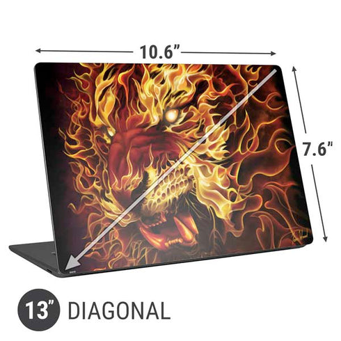 Tom Wood Fire Tiger Universal Laptop 13in (10.6 x 7.6in) Skin