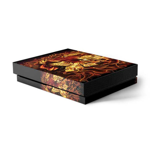 Tom Wood Fire Tiger Xbox One X Console Skin