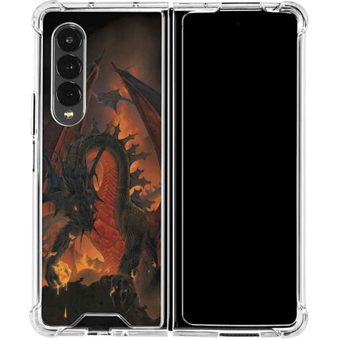Vincent Hie Fireball Dragon Galaxy Z Fold4 5G Clear Case