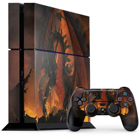 Vincent Hie Fireball Dragon PS4 Console and Controller Bundle Skin