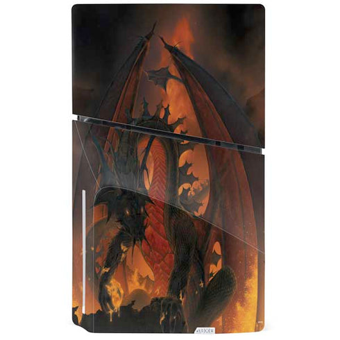 Fireball Dragon by Vincent Hie PS5 Slim Disk Console Skin