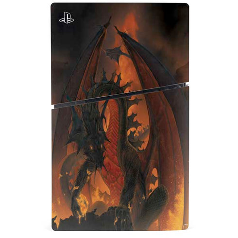 Fireball Dragon by Vincent Hie PS5 Slim Digital Edition Bundle Skin