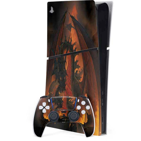 Fireball Dragon by Vincent Hie PS5 Slim Digital Edition Console Skin