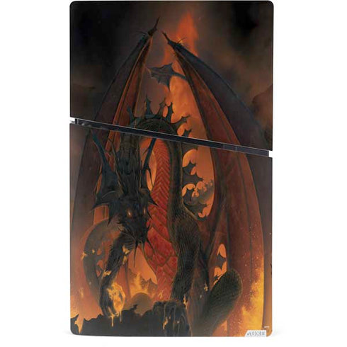 Fireball Dragon by Vincent Hie PS5 Slim Digital Edition Console Skin