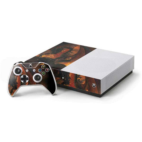 Vincent Hie Fireball Dragon Xbox One S Console and Controller Bundle Skin
