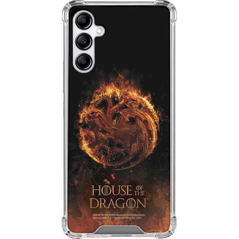 HBO House of the Dragon Flaming Tararyen Sigil Galaxy A14 5G Clear Case