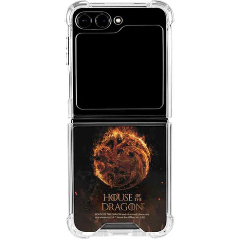 HBO House of the Dragon Flaming Tararyen Sigil Galaxy Z Flip5 5G Clear Case