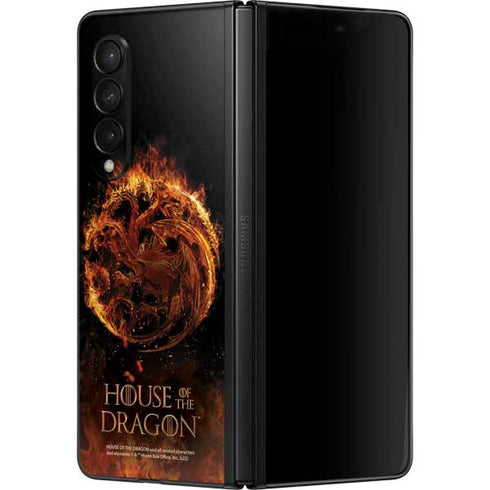 HBO House of the Dragon Flaming Tararyen Sigil Galaxy Z Fold3 5G Skin