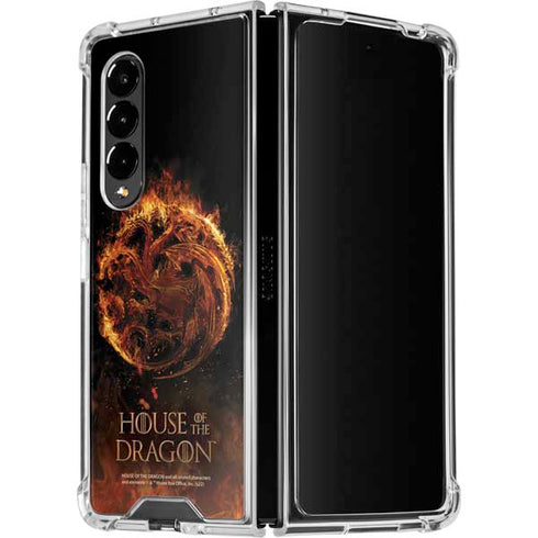 HBO House of the Dragon Flaming Tararyen Sigil Galaxy Z Fold4 5G Clear Case
