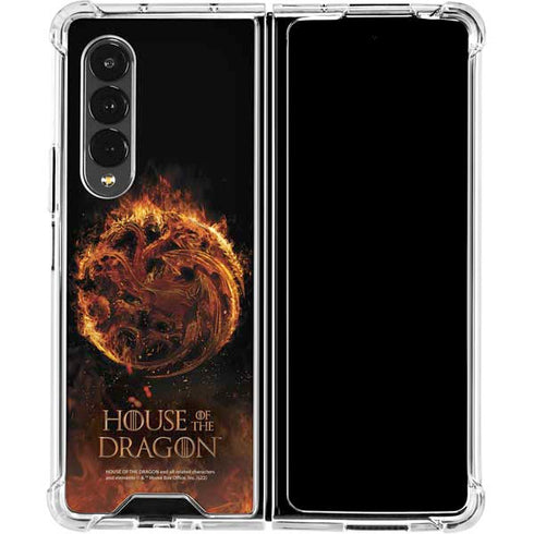 HBO House of the Dragon Flaming Tararyen Sigil Galaxy Z Fold4 5G Clear Case