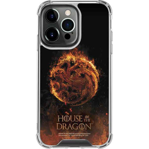HBO House of the Dragon Flaming Tararyen Sigil iPhone 14 Pro Clear Case