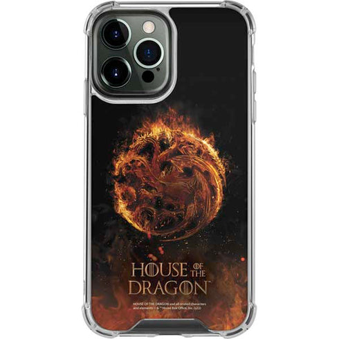 HBO House of the Dragon Flaming Tararyen Sigil iPhone 15 Pro Max Clear Case