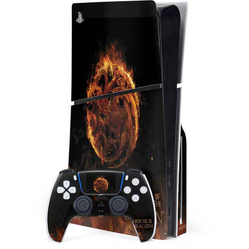 HBO House of the Dragon Flaming Tararyen Sigil PS5 Slim Disk Bundle Skin